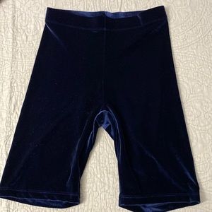 Velour biker shorts in navy! Size Medium!